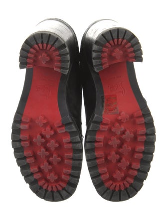 Christian Louboutin Suede Colorblock Pattern Lace-Up Boots