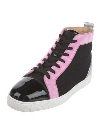 Christian Louboutin Mesh Colorblock Pattern Sneakers