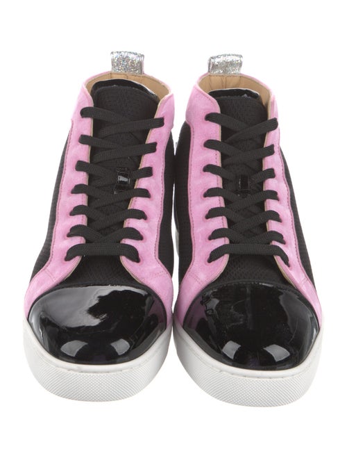 Christian Louboutin Mesh Colorblock Pattern Sneakers