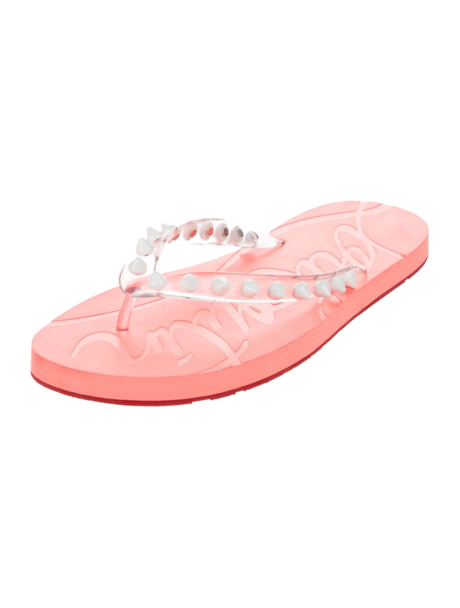 Christian Louboutin Rubber Studded Accents Flip Flops