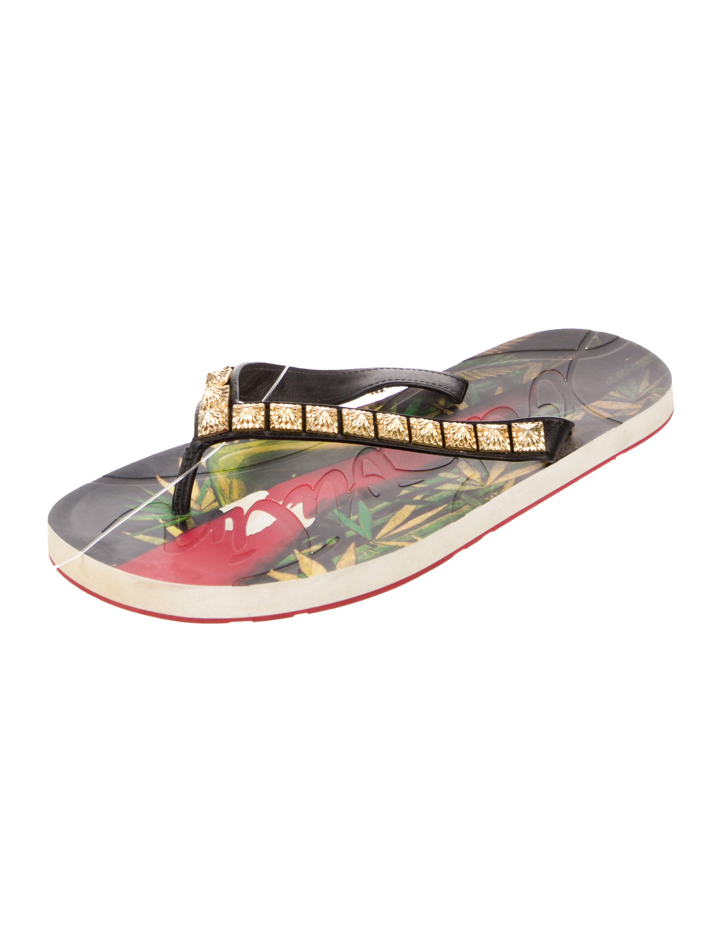 Christian Louboutin Rubber Printed Flip Flops