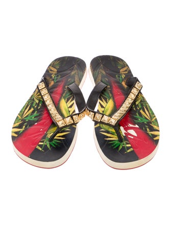 Christian Louboutin Rubber Printed Flip Flops