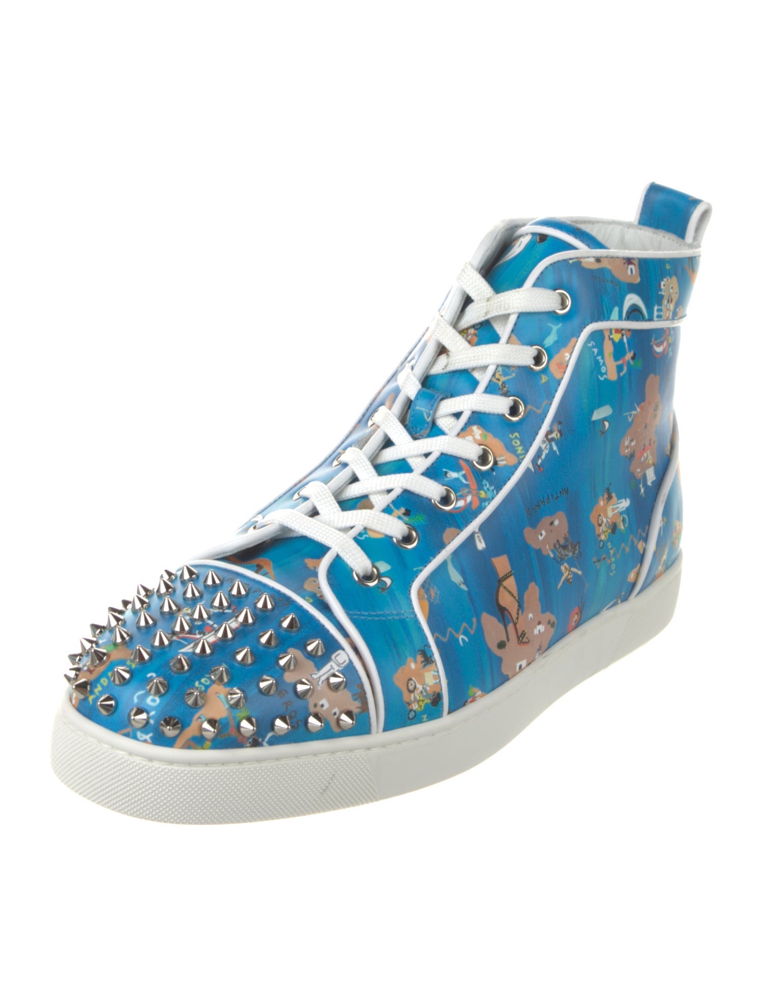 Christian Louboutin Leather Printed Sneakers