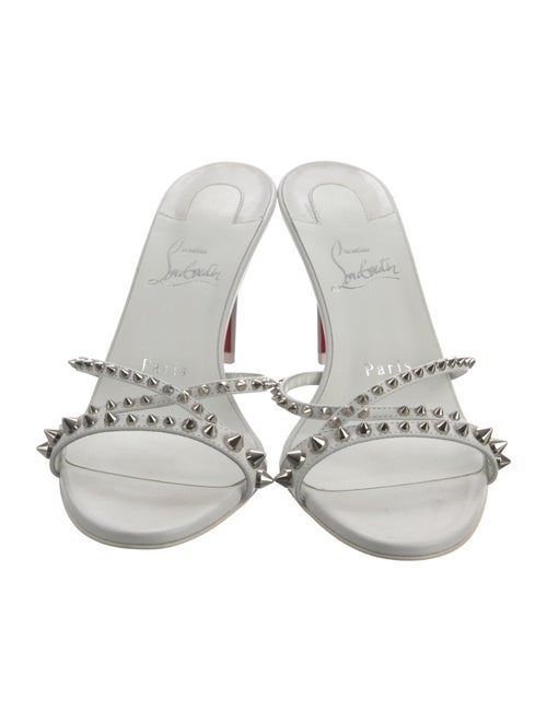 Christian Louboutin Leather Studded Accents Slides
