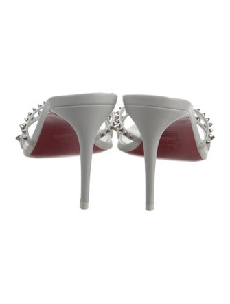 Christian Louboutin Leather Studded Accents Slides