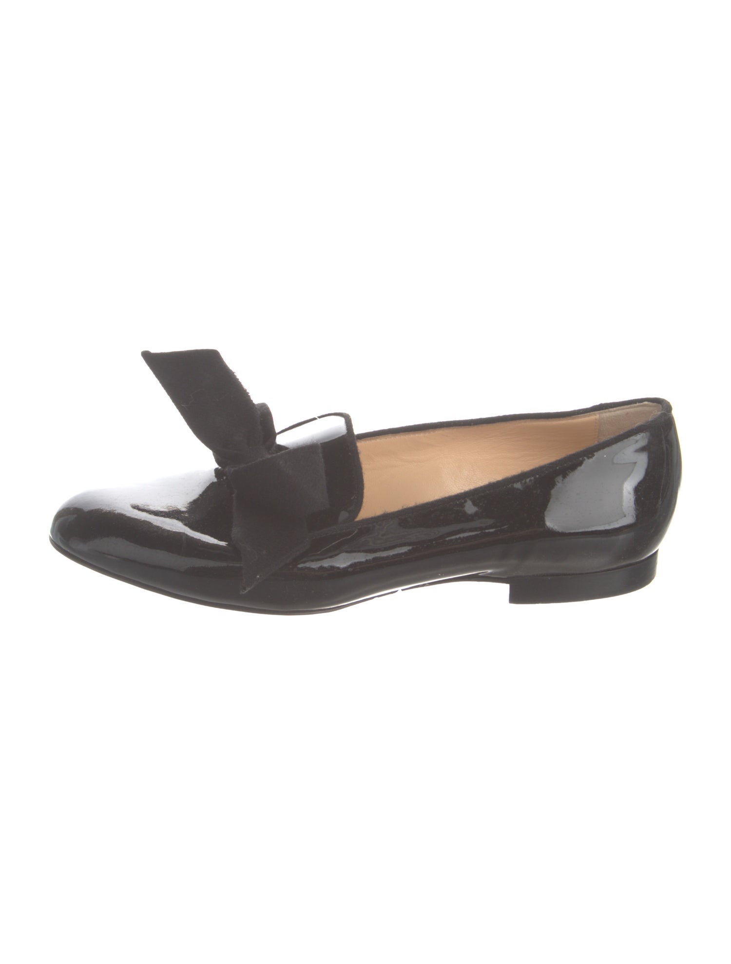 Christian Louboutin Patent Leather Bow Accents Loafers