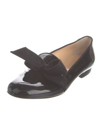 Christian Louboutin Patent Leather Bow Accents Loafers