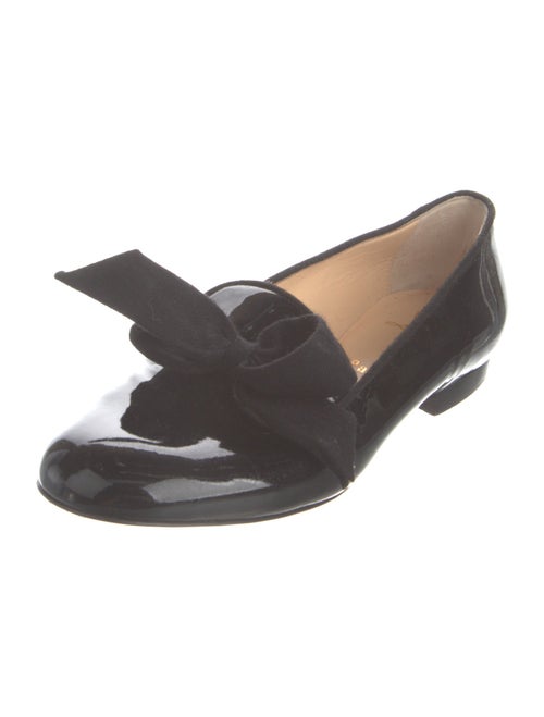Christian Louboutin Patent Leather Bow Accents Loafers