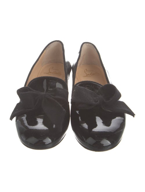 Christian Louboutin Patent Leather Bow Accents Loafers
