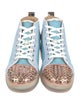 Christian Louboutin Mesh Colorblock Pattern Sneakers