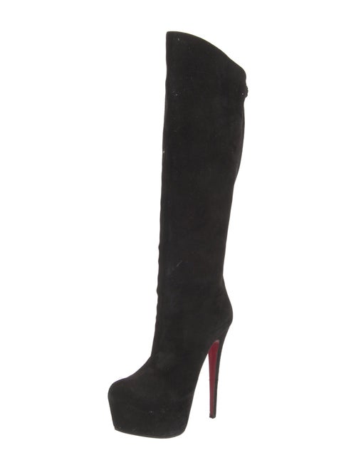 Christian Louboutin Suede Leather Trim Embellishment Boots