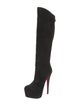 Christian Louboutin Suede Leather Trim Embellishment Boots