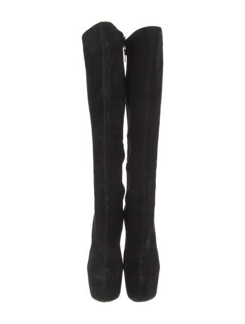 Christian Louboutin Suede Leather Trim Embellishment Boots