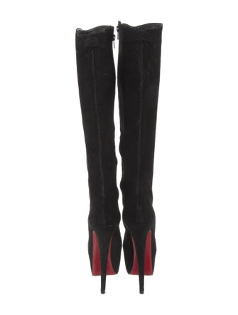 Christian Louboutin Suede Leather Trim Embellishment Boots