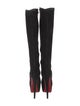 Christian Louboutin Suede Leather Trim Embellishment Boots
