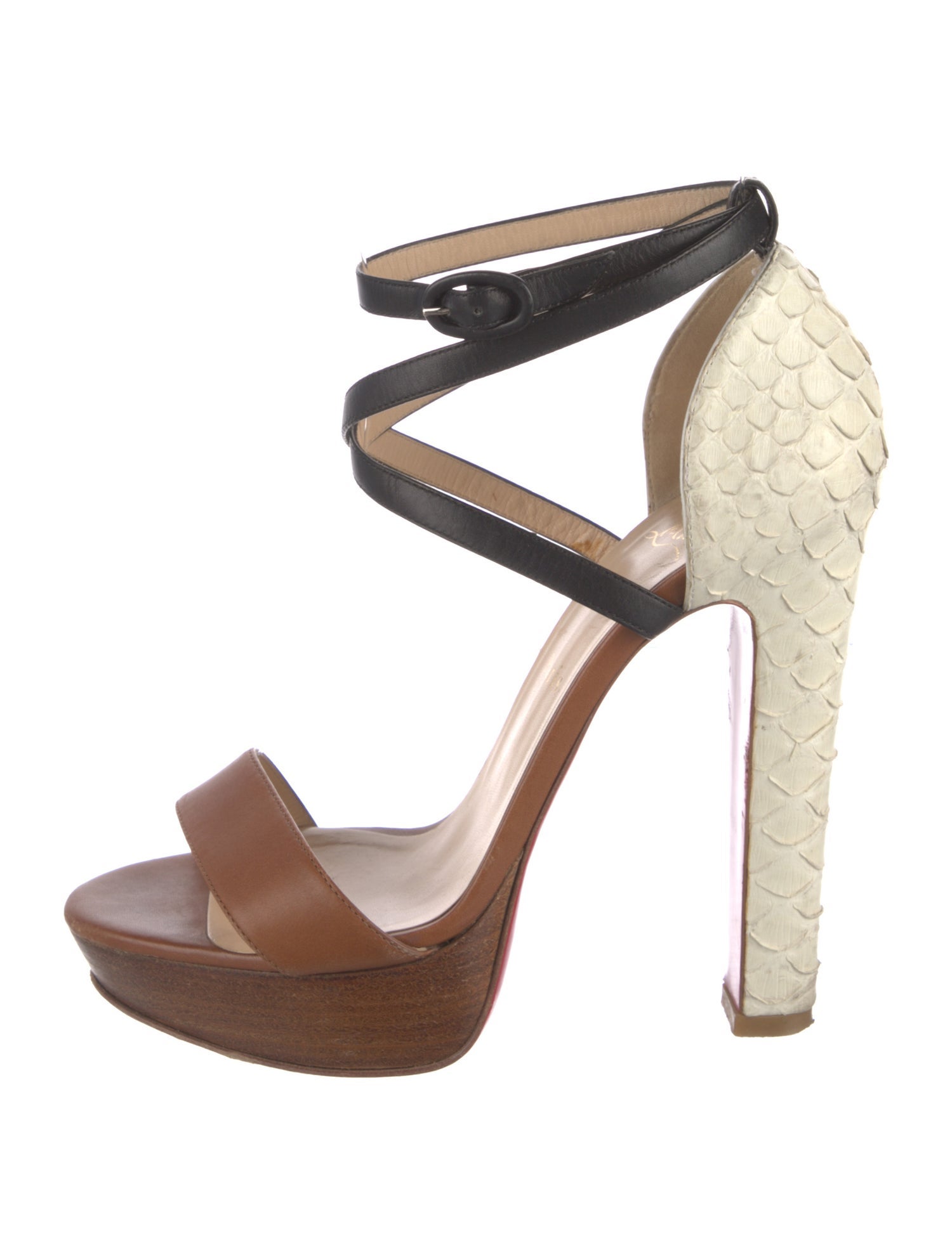 Christian Louboutin Leather Colorblock Pattern Sandals