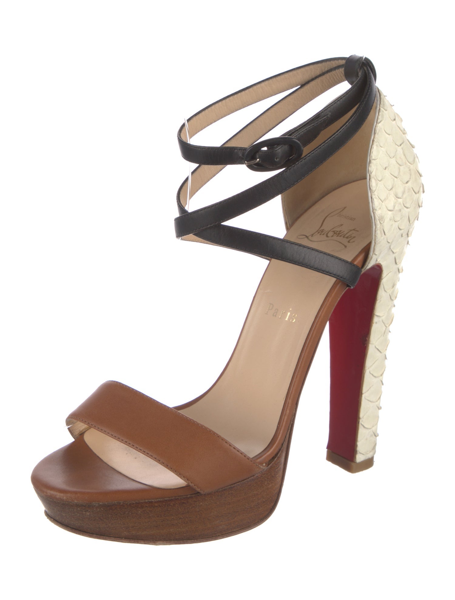 Christian Louboutin Leather Colorblock Pattern Sandals