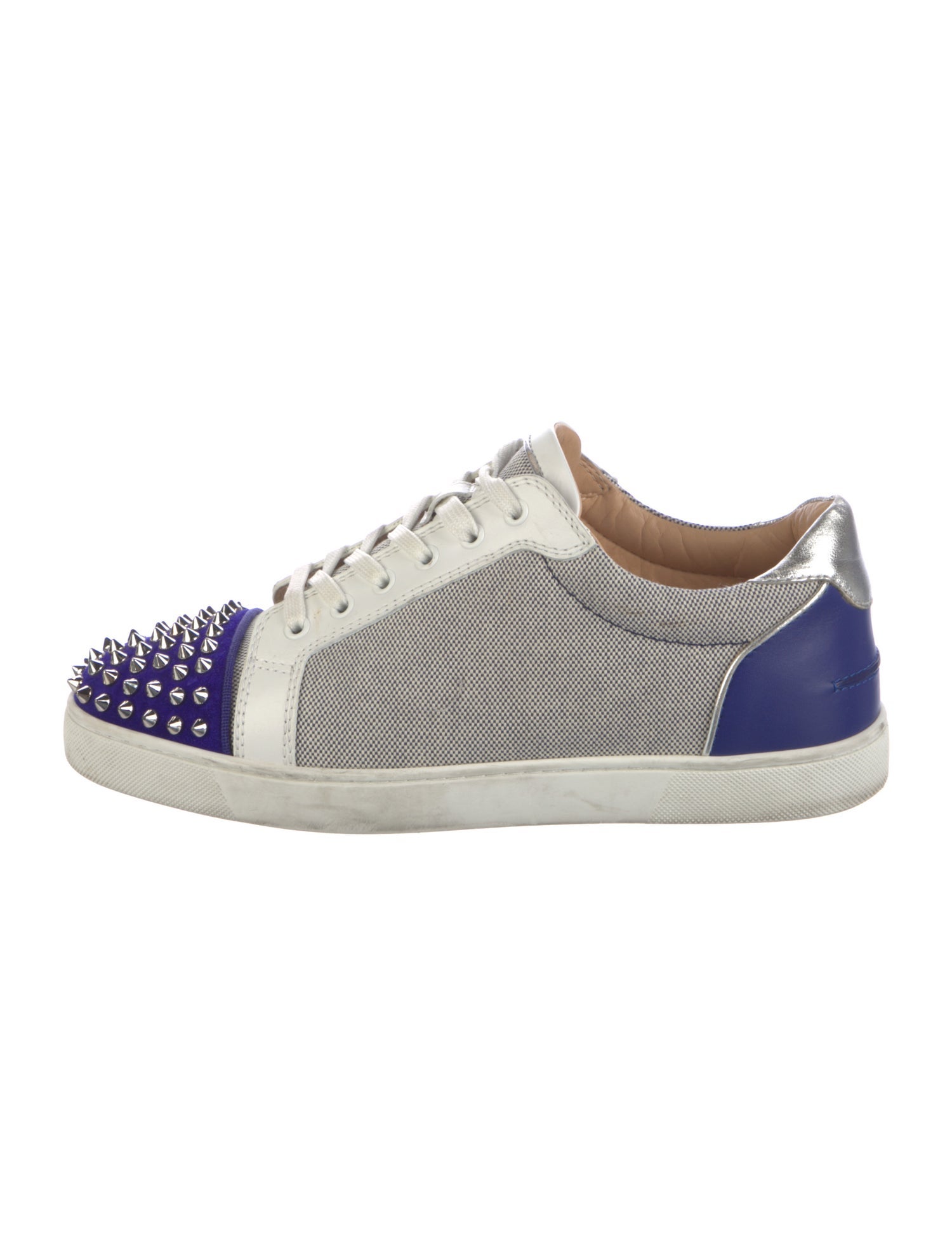 Christian Louboutin Spike Accents Canvas Sneakers
