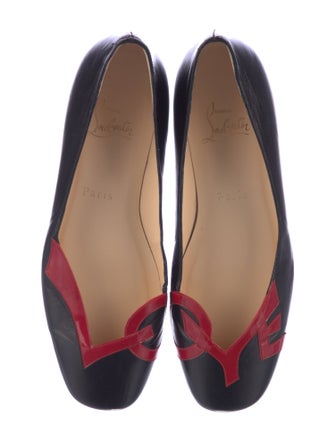 Christian Louboutin Leather Colorblock Pattern Flats