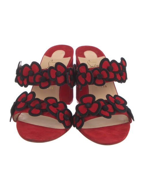 Christian Louboutin Suede Patterned Slides