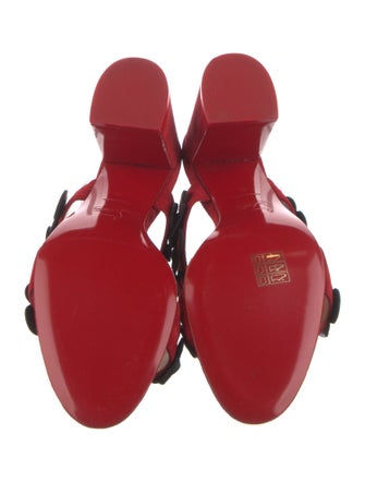 Christian Louboutin Suede Patterned Slides