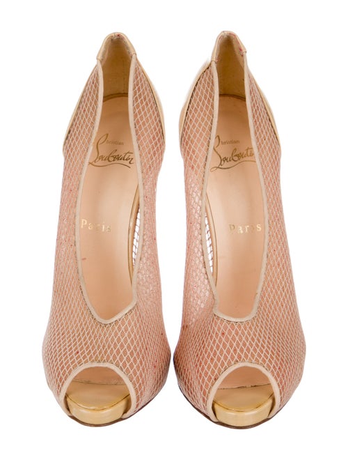 Christian Louboutin Mesh Colorblock Pattern Pumps