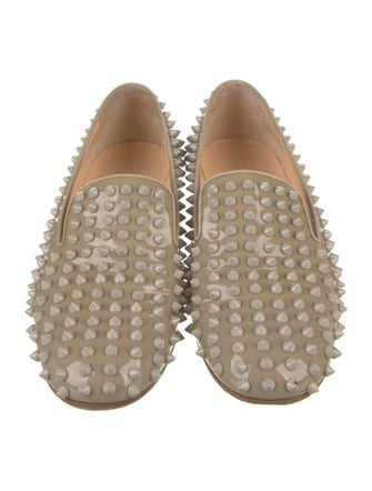 Christian Louboutin Spike Accents Patent Leather Loafers