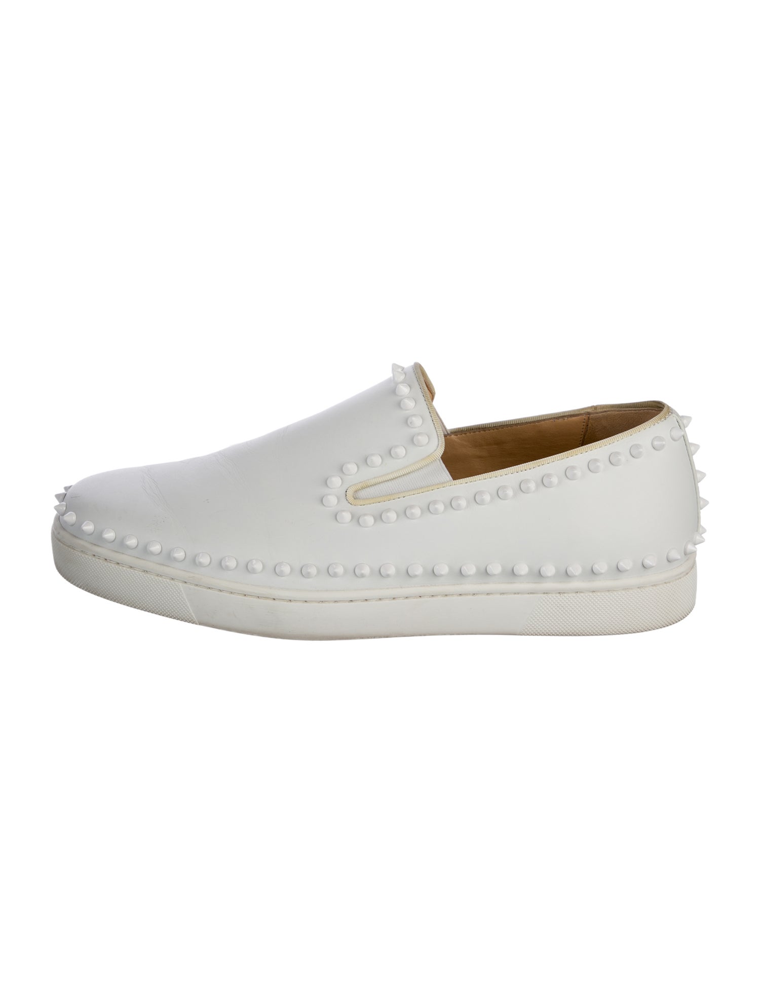 Christian Louboutin Spike Accents Leather Sneakers