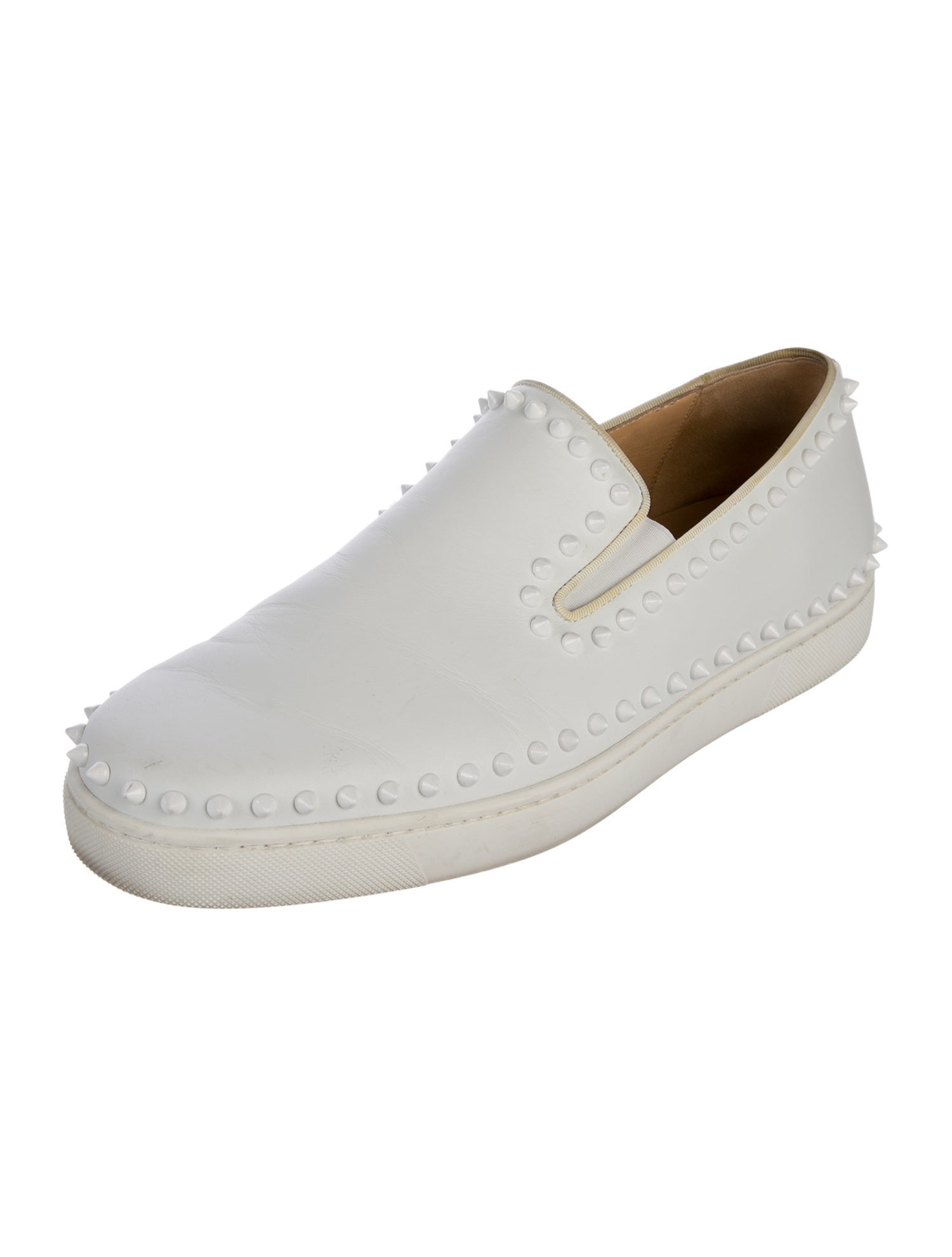 Christian Louboutin Spike Accents Leather Sneakers