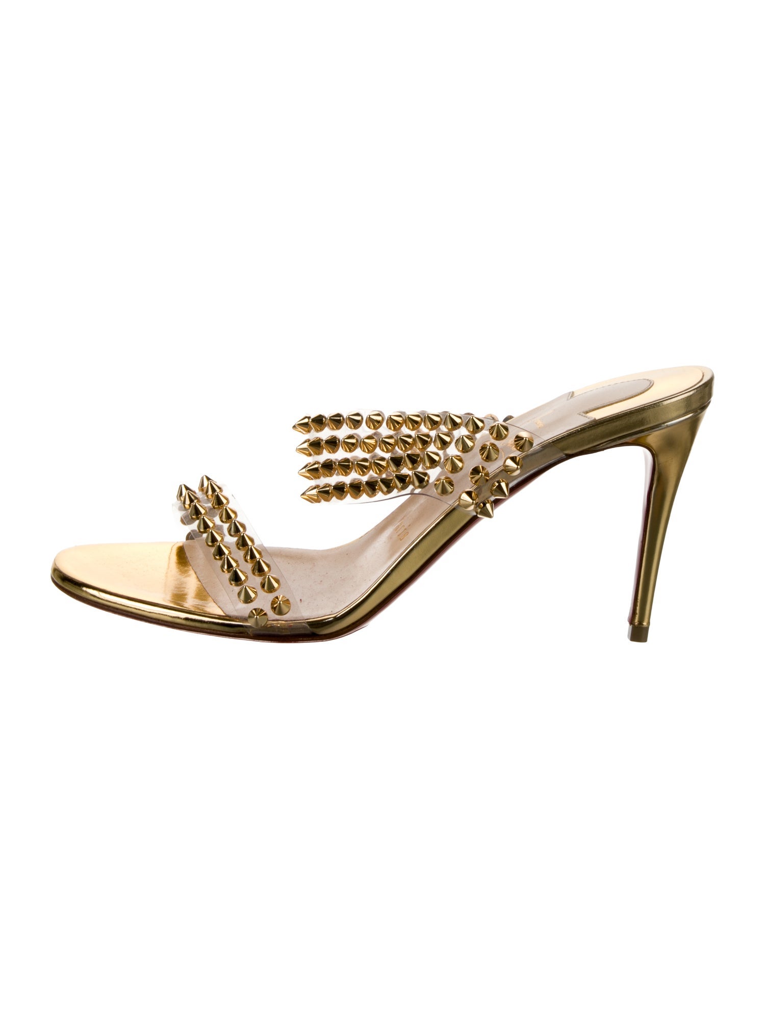 Christian Louboutin Leather Studded Accents Slides