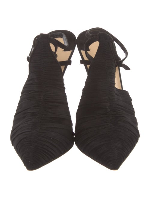 Christian Louboutin Suede Pleated Accents Mules