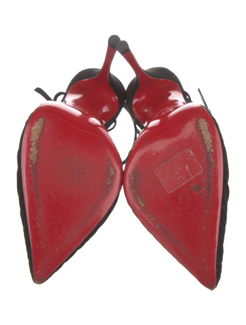 Christian Louboutin Suede Pleated Accents Mules