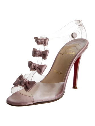 Christian Louboutin PVC Bow Accents T-Strap Sandals