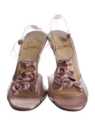 Christian Louboutin PVC Bow Accents T-Strap Sandals