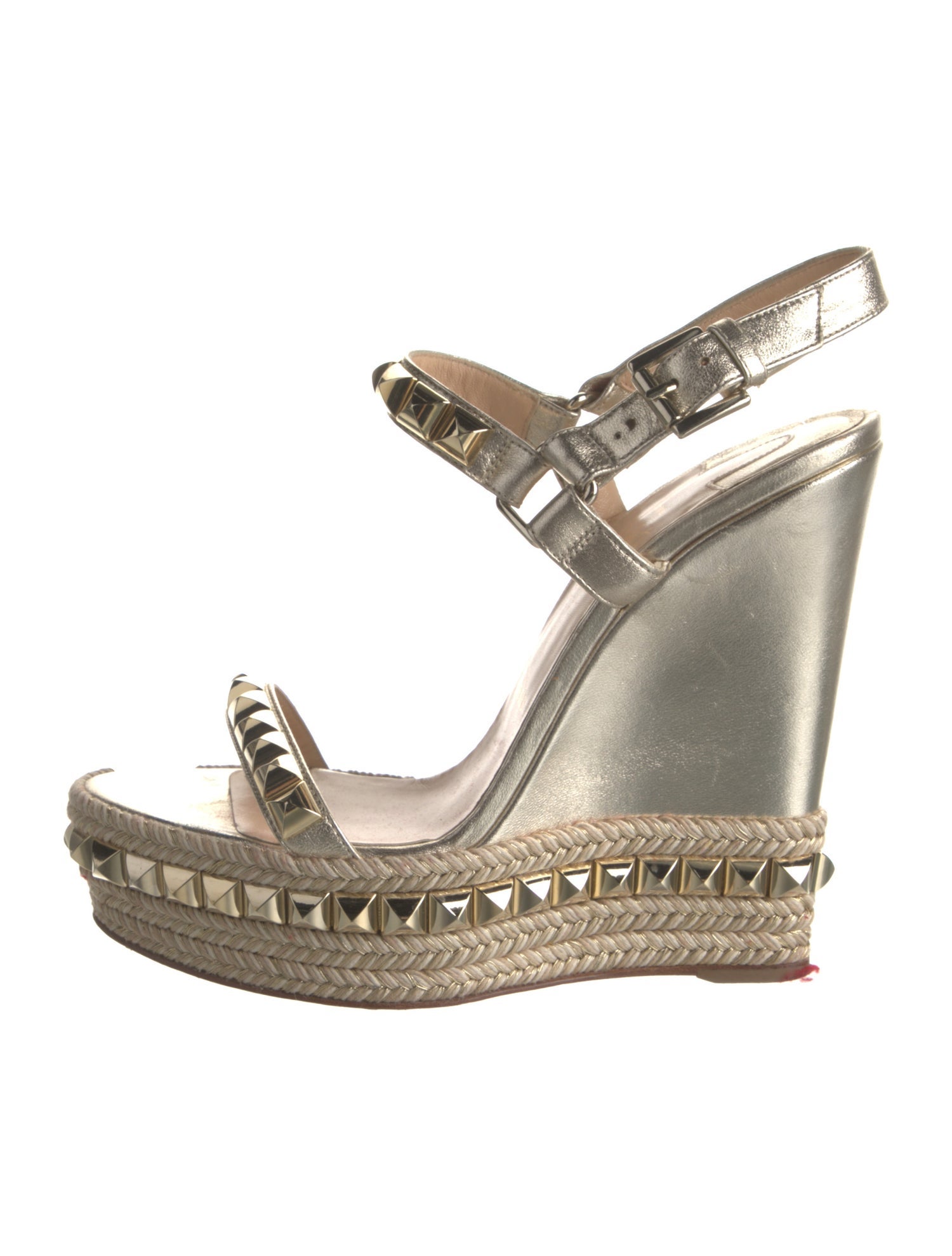 Christian Louboutin Leather Studded Accents Espadrilles