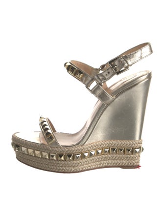 Christian Louboutin Leather Studded Accents Espadrilles