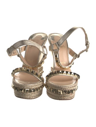 Christian Louboutin Leather Studded Accents Espadrilles