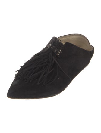 Christian Louboutin Spike Accents Suede Mules