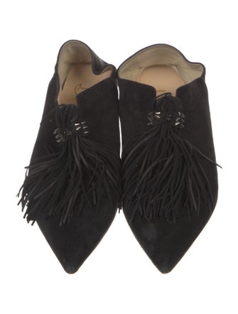 Christian Louboutin Spike Accents Suede Mules