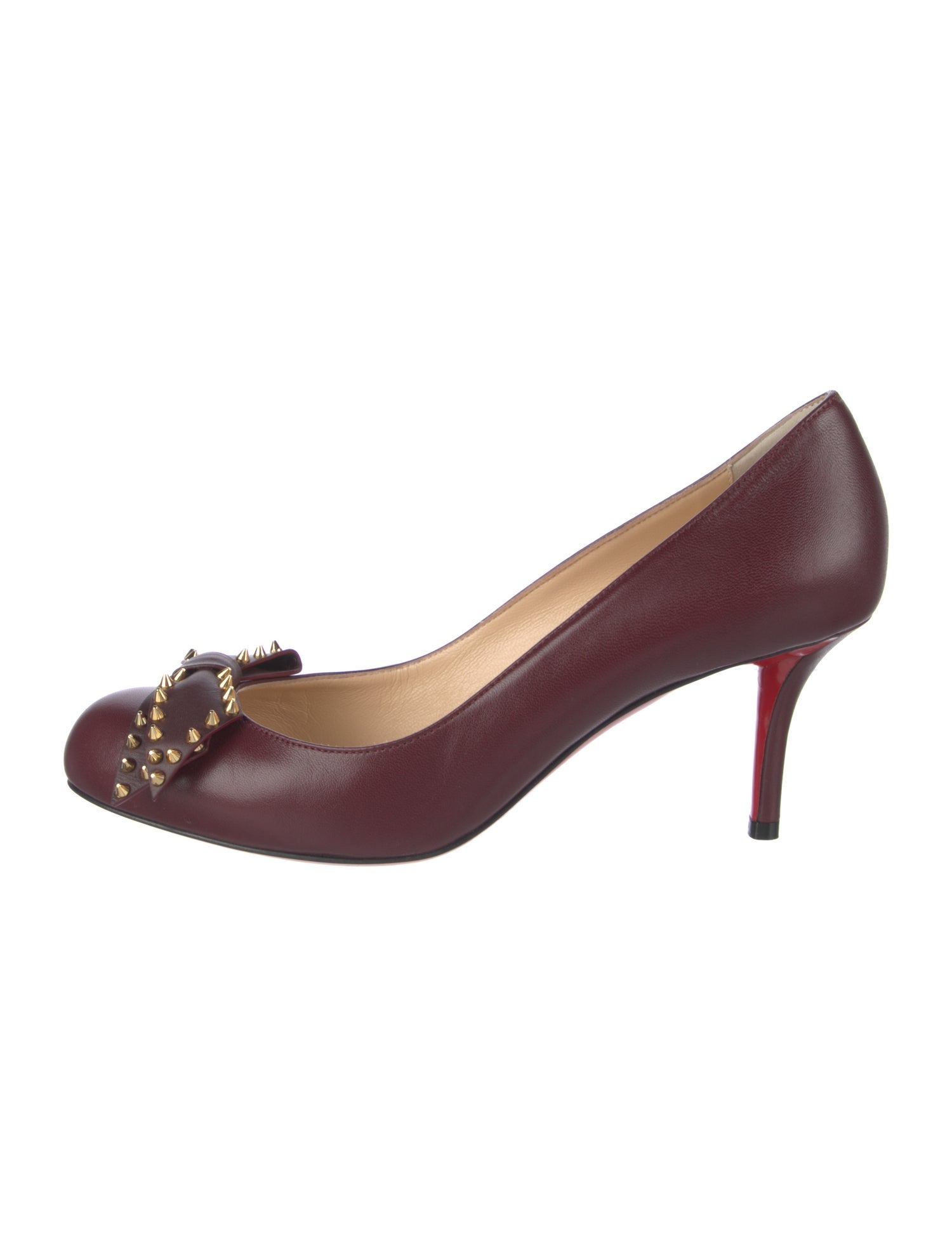 Christian Louboutin Spike Accents Leather Pumps