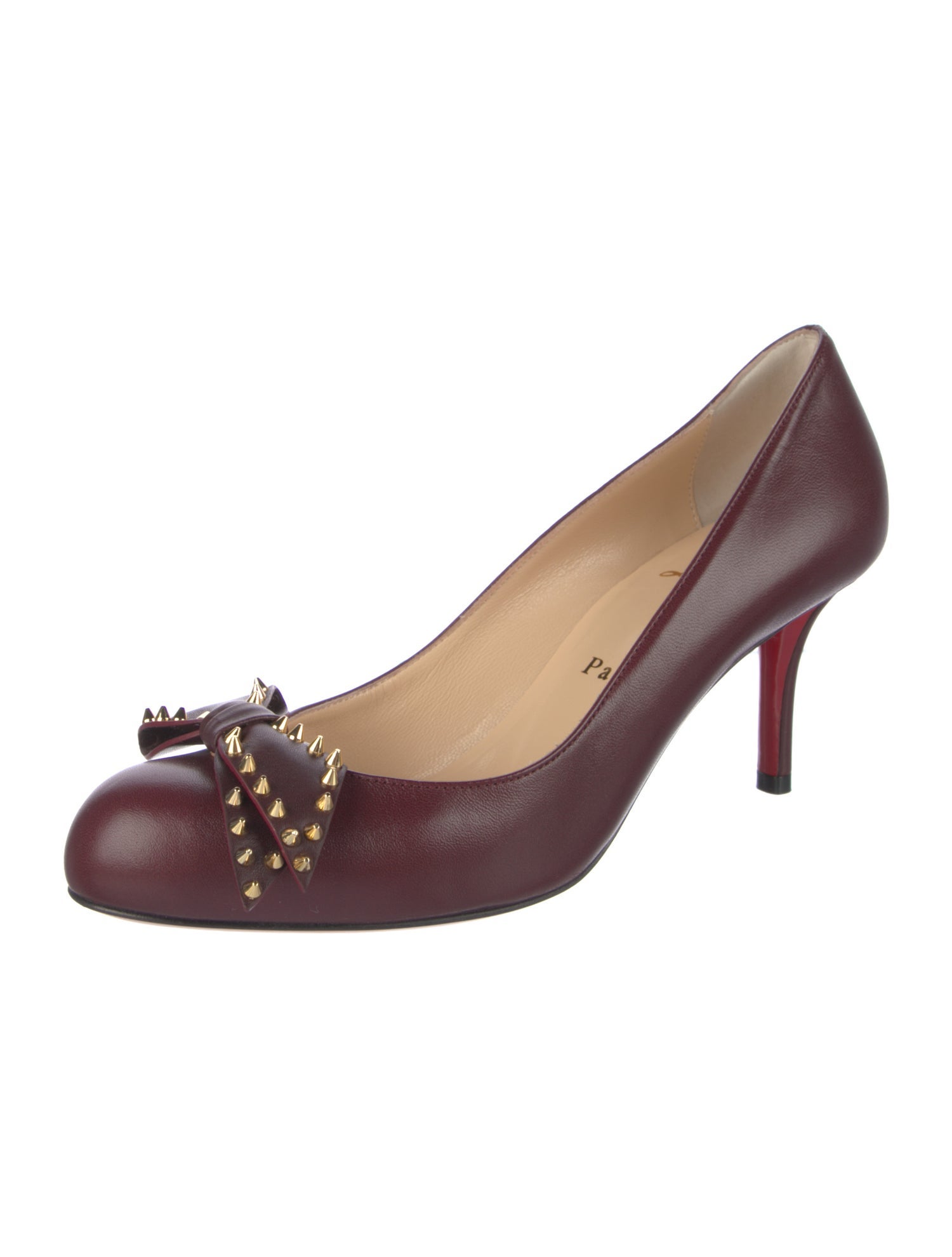 Christian Louboutin Spike Accents Leather Pumps