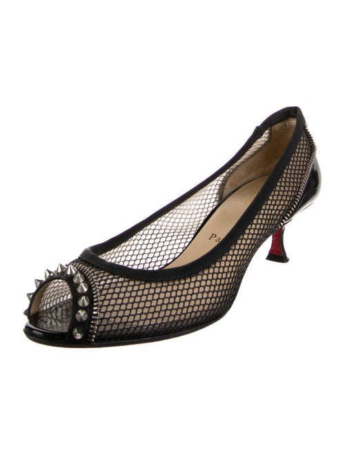 Christian Louboutin Mesh Studded Accents Pumps