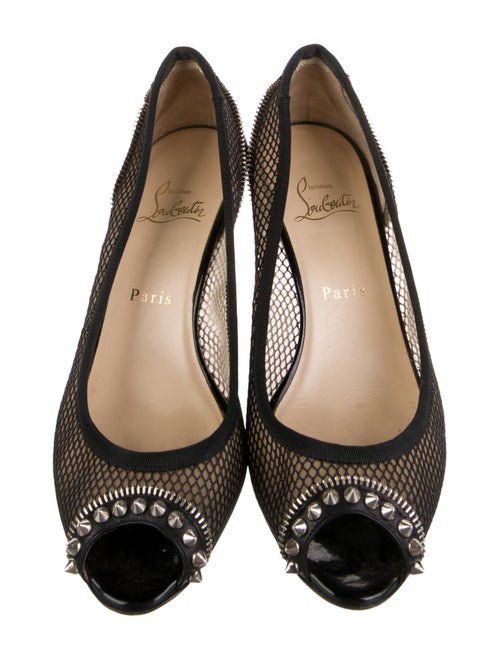 Christian Louboutin Mesh Studded Accents Pumps