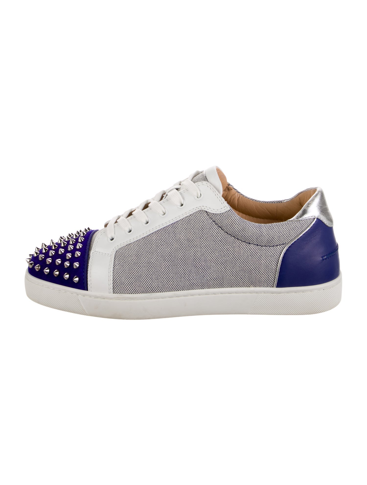 Christian Louboutin Spike Accents Canvas Sneakers