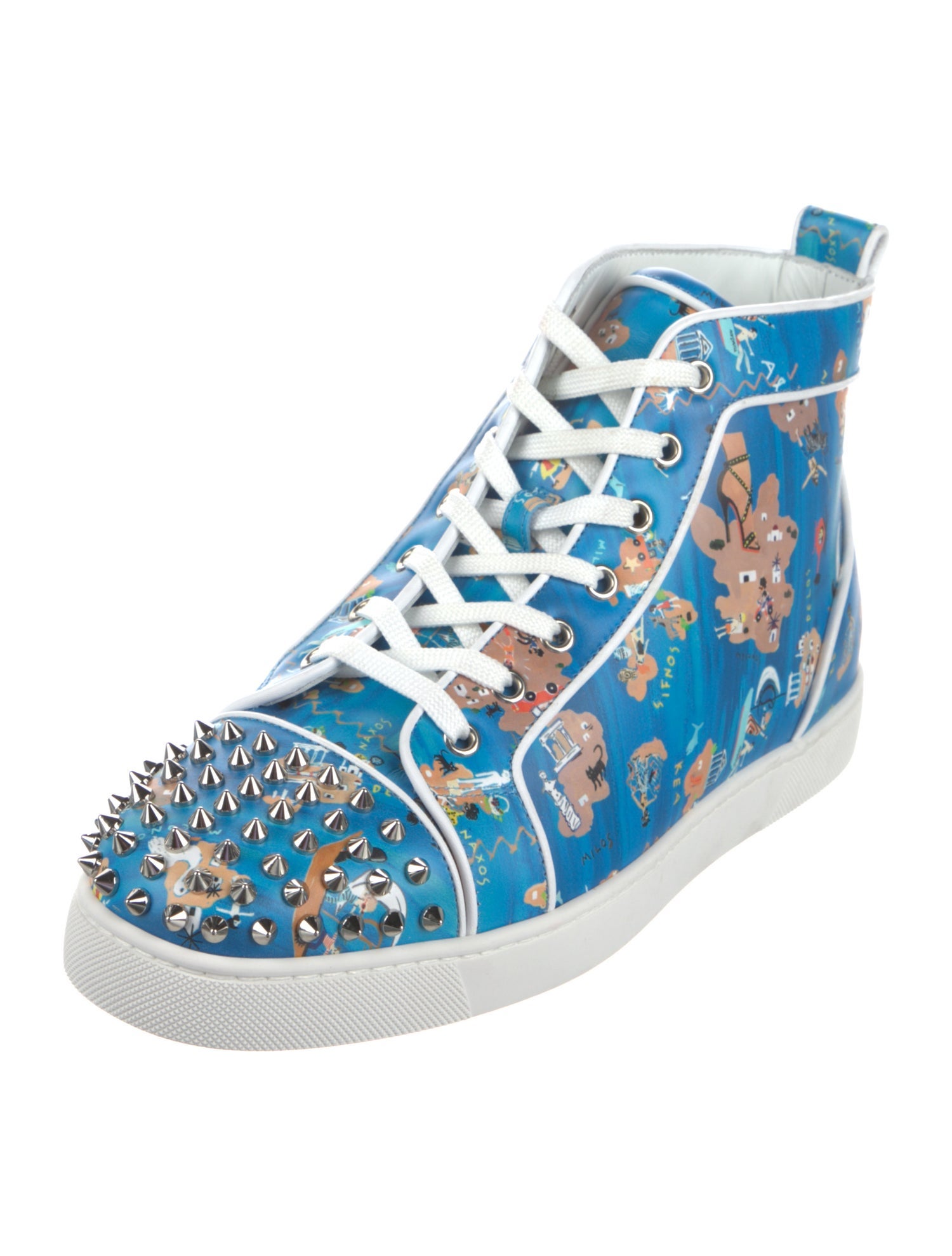 Christian Louboutin Leather Printed Sneakers