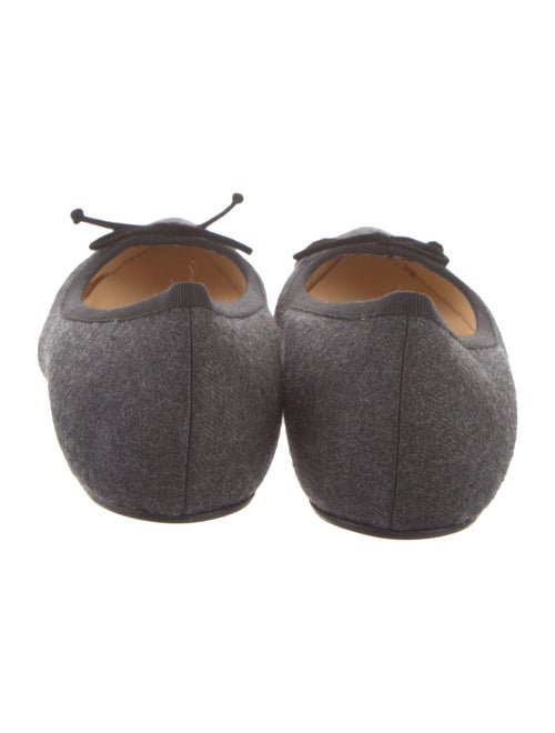 Christian Louboutin Wool Bow Accents Ballet Flats