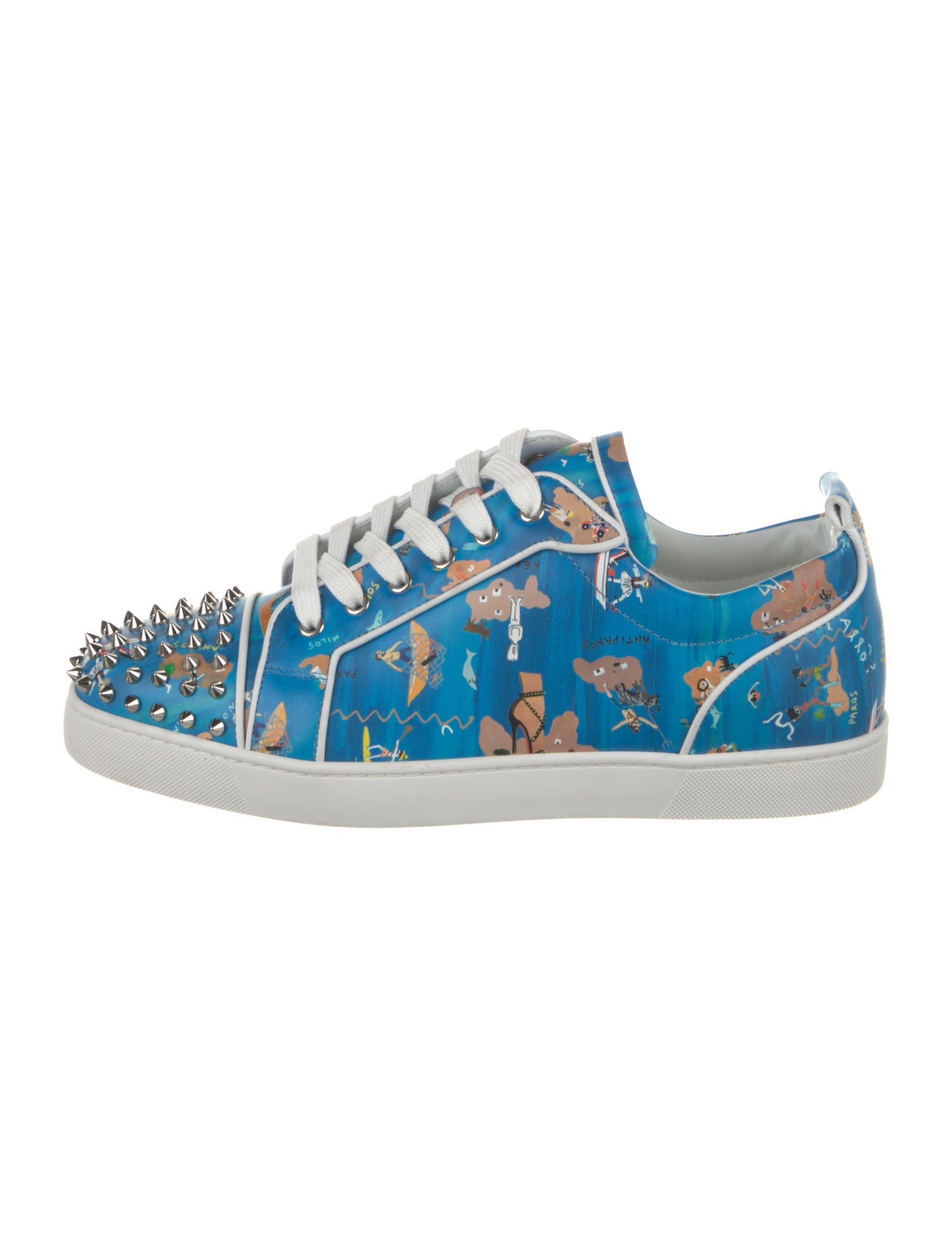 靴 Christian louboutin Christian Louboutin Spike Accents Patent Leather Sneakers