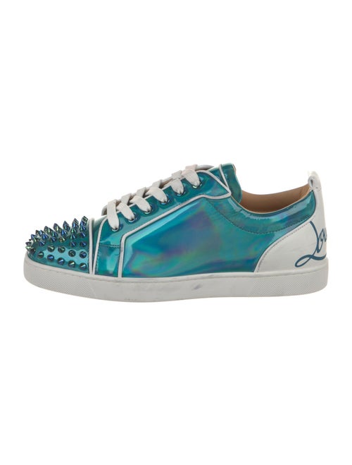 Christian Louboutin Patent Leather Colorblock Pattern Sneakers