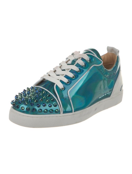 Christian Louboutin Patent Leather Colorblock Pattern Sneakers