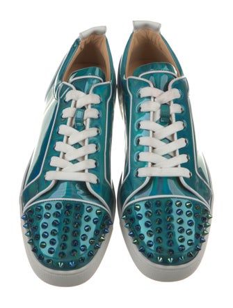 Christian Louboutin Patent Leather Colorblock Pattern Sneakers